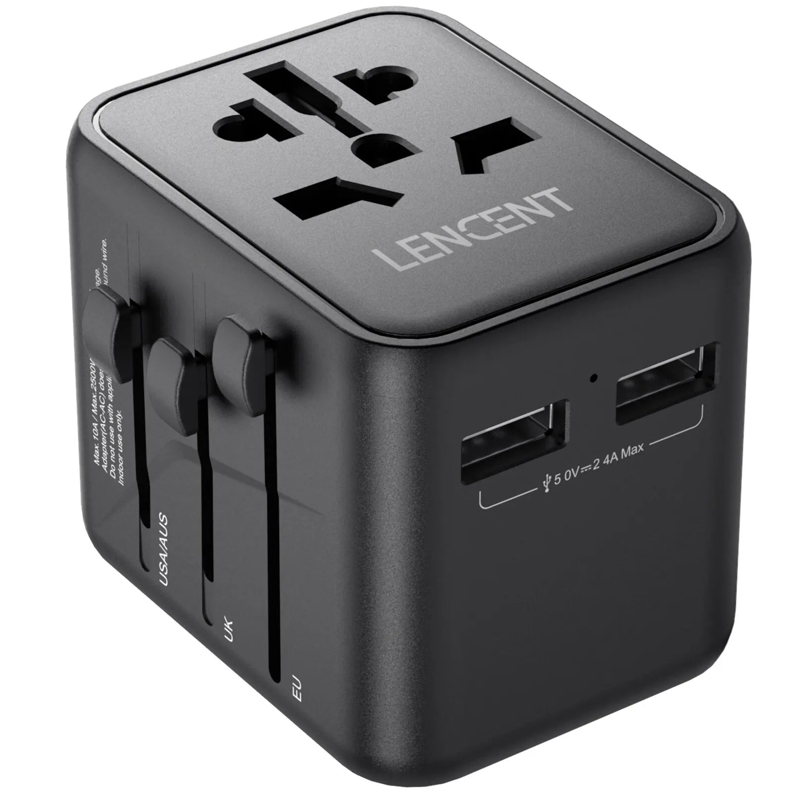 Universal Travel Adapter 2 USB Ports EU UK USA AUS Plug Charger