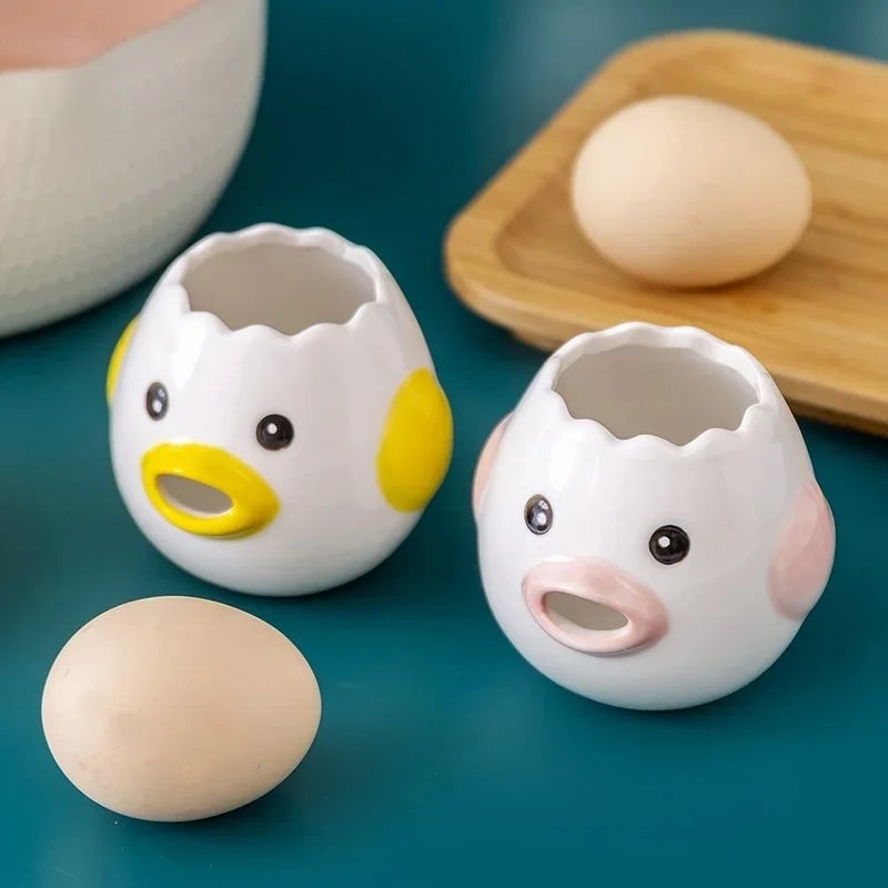 Ceramic Chicken Egg White Separator - Kitchen Baking Tool Yolk Filter