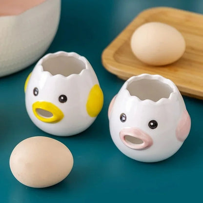 Ceramic Chicken Egg White Separator - Kitchen Baking Tool Yolk Filter