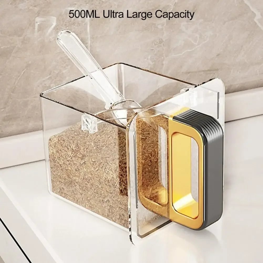 Wall-Mounted Spice Rack Set with Magnetic Containers & Spoons