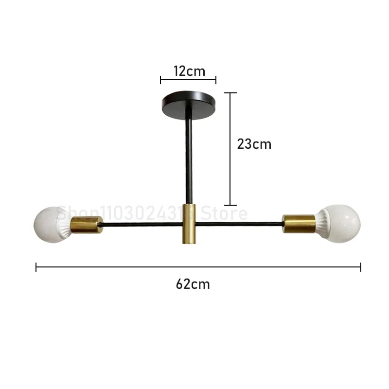 Modern Nordic Branch Ceiling Chandelier E27 Black Gold LED Light