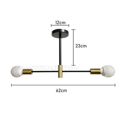Modern Nordic Branch Ceiling Chandelier E27 Black Gold LED Light