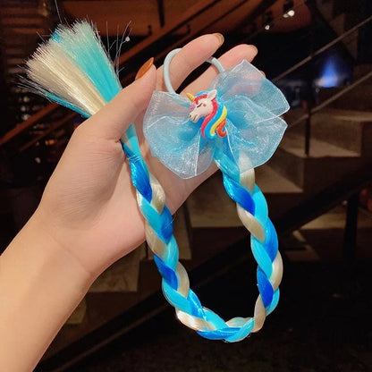 Girls Cartoon Bow Butterfly Braid Headband Ponytail Holder Set