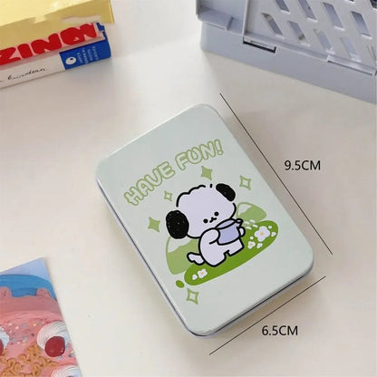 Rectangular Tinplate Puppy Storage Box - Mini Metal Cartoon Organizer