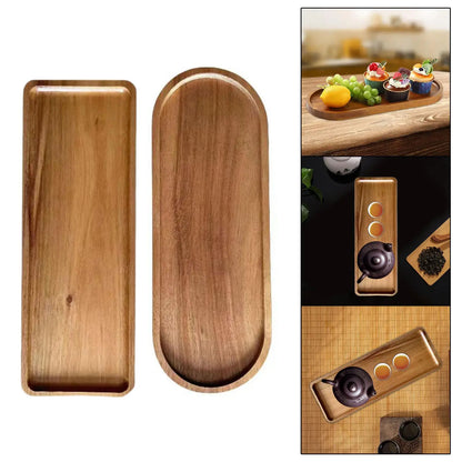 Natural Wood Serving Platter - Breakfast Tray & Dessert Plate