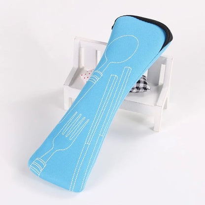 Portable Cutlery Storage Box - Travel Dinnerware Organizer Bag
