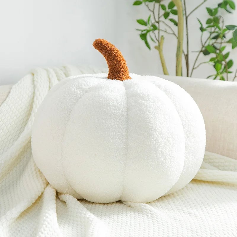 Orange Pumpkin Decorative Throw Pillow - Nordic Plush Sofa Cushion