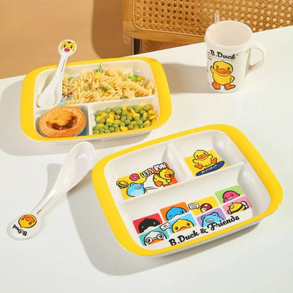 Kids Divided Dinner Plate - Cartoon Dishwasher Safe Shatter Resistant
