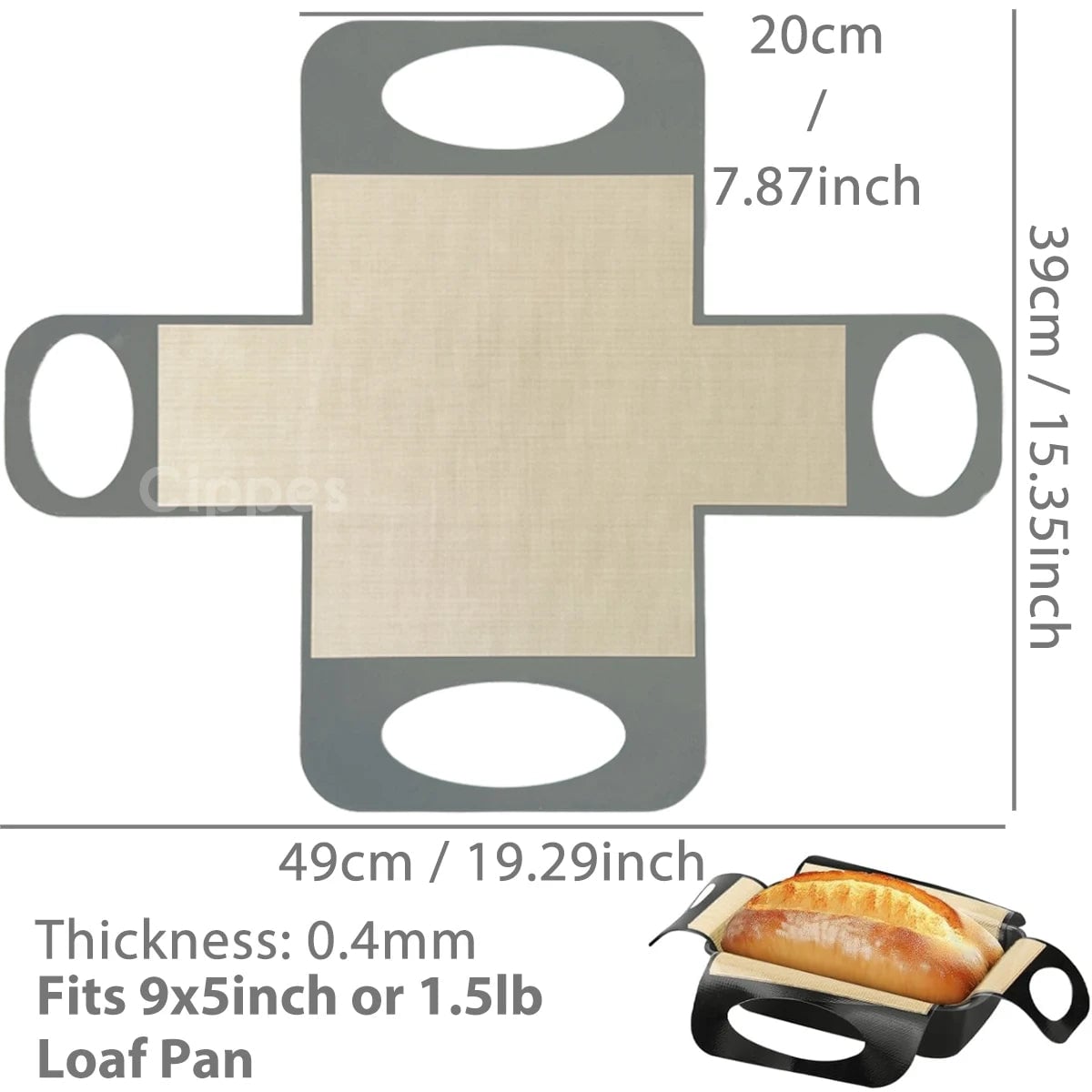 Silicone Bread Loaf Pan Liners 9x5 Inch Reusable Nonstick Mats