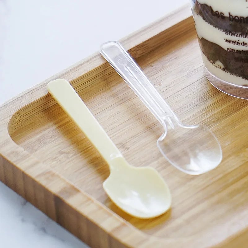 Mini Wooden Ice Cream Spoons 100/500pcs Disposable Dessert Scoops