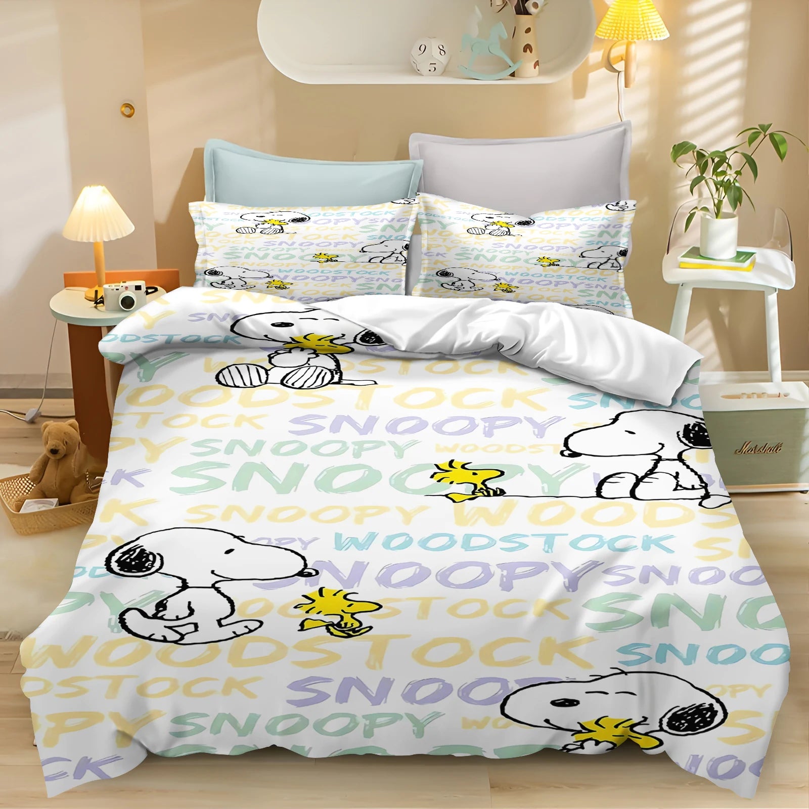 Snoopy Peanuts 3D King Size Duvet Cover Comforter Bedding Set
