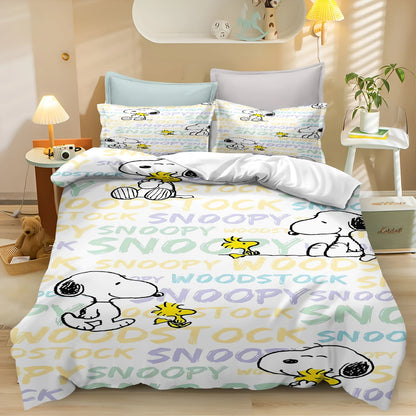 Snoopy Peanuts 3D King Size Duvet Cover Comforter Bedding Set