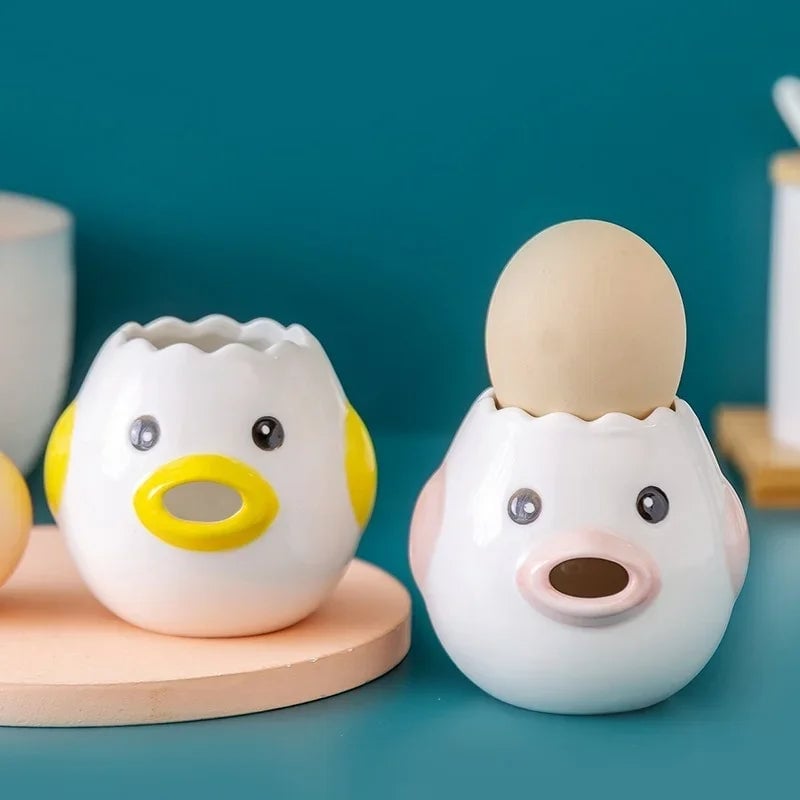 Ceramic Chicken Egg White Separator - Kitchen Baking Tool Yolk Filter