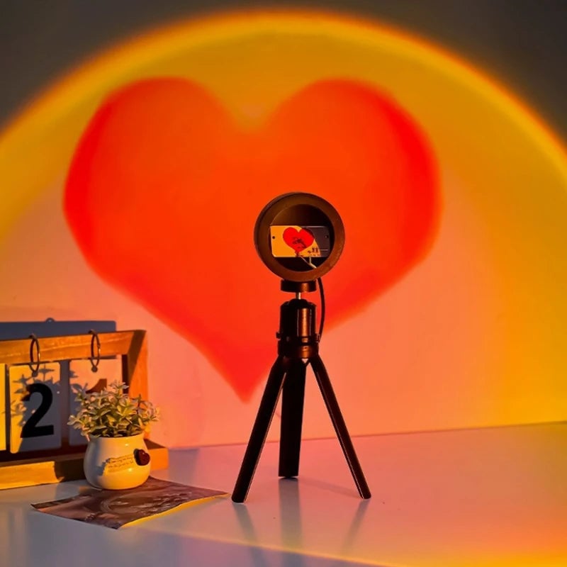 USB LED Sunset Projector Lamp - Portable Neon Mood Night Light
