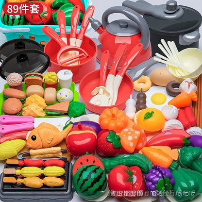Interactive Musical Kitchen Toy Set with Cutting Tools for Kids Play