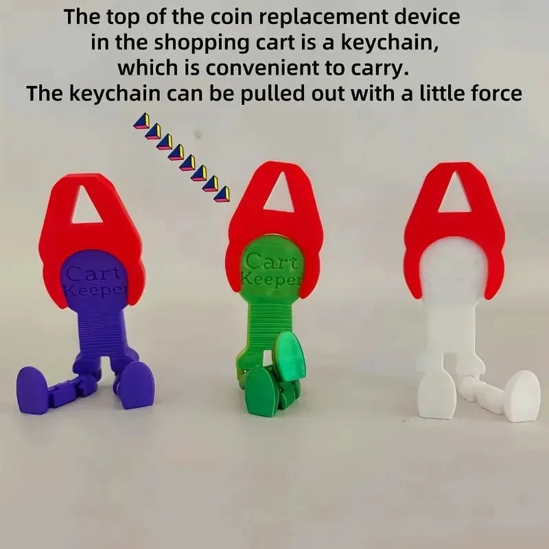 Shopping Cart Keychain Token - Durable Plastic Trolley Unlock Tool