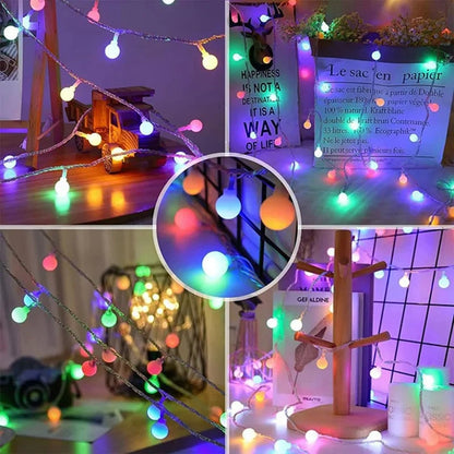 LED Globe String Lights Battery Operated 10/20/40/80 Bulbs Fairy