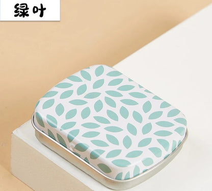 Portable Mini Metal Hinged Tin Box - Small Rectangular Storage Container