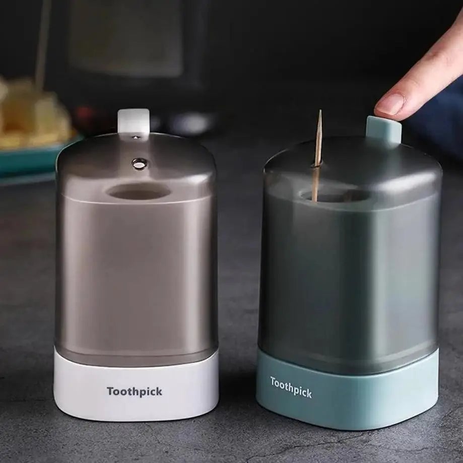 Automatic Press Toothpick Dispenser - Plastic Storage Container