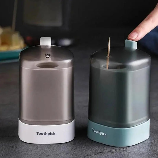 Automatic Press Toothpick Dispenser - Plastic Storage Container