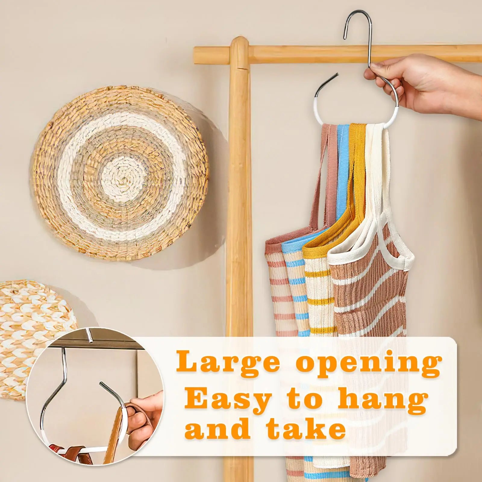 5pcs Metal Storage Hooks - Hat Scarf Belt Bra Bag Organizer