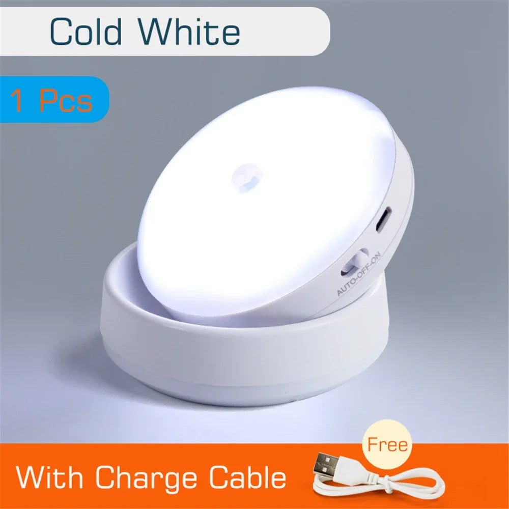 USB Rechargeable LED Motion Sensor Night Light Human Detection