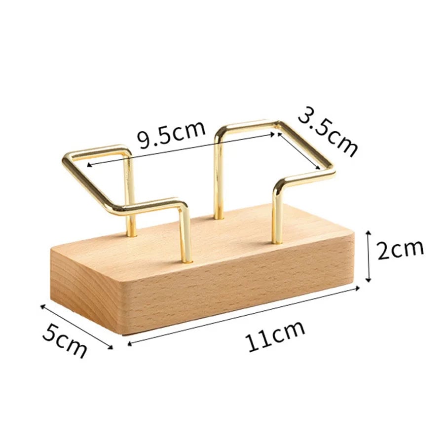 Wooden Business Card Holder Desktop Organizer Display Stand Office