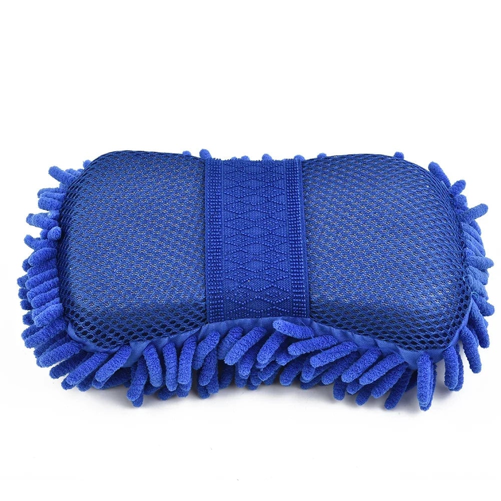 Microfiber Car Wash Sponge Brush - Dual-Sided Polishing Pad Tool