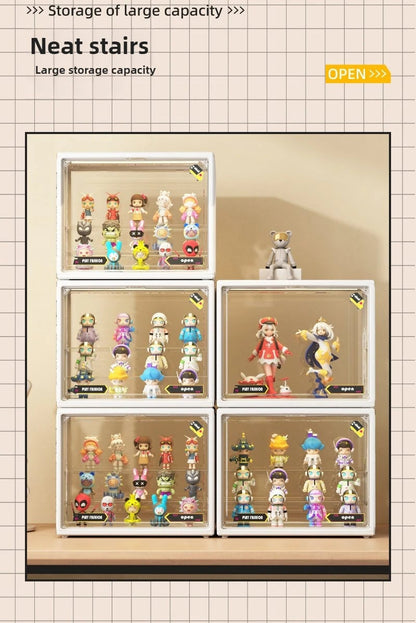 3-Tier Acrylic Display Case Dustproof Step Shelf Anime Figures