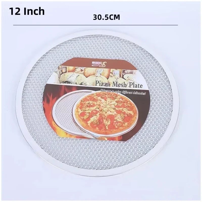 Round Aluminum Pizza Baking Screen with Holes 8-14 Inch Non-Stick