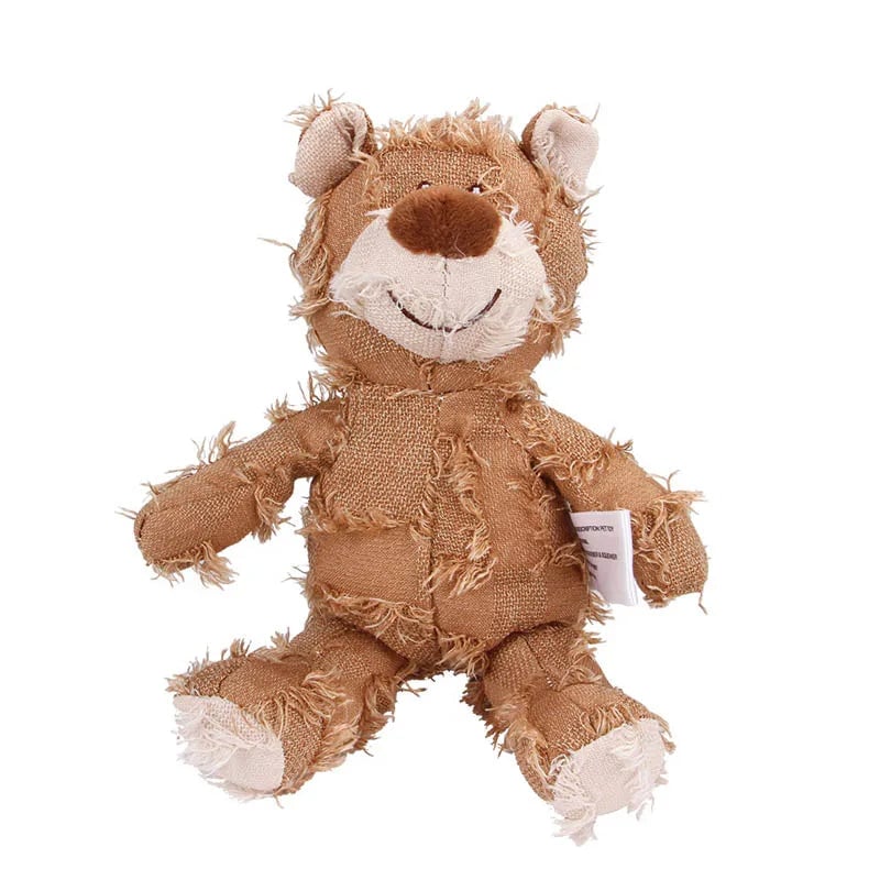 Interactive Plush Teddy Bear Dog Toy with Sound & Teeth Cleaning