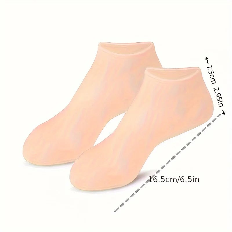 Silicone Gel Moisturizing Socks for Dry Cracked Feet - 2 Pack