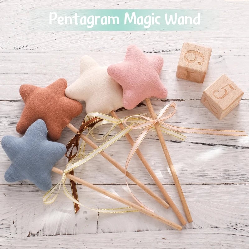 Beech Wood Star Rattle Teething Toy - Montessori Baby Nursing