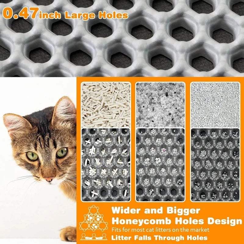 Large Waterproof Double Layer Cat Litter Mat Non-Slip Trapping Pad