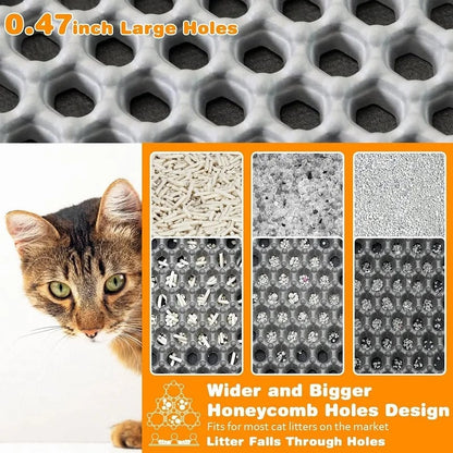 Large Waterproof Double Layer Cat Litter Mat Non-Slip Trapping Pad