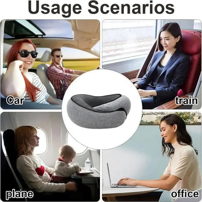 Memory Foam U-Shaped Travel Neck Pillow - Adjustable Support