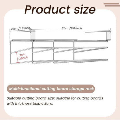 Stainless Steel Under Cabinet Cutting Board Organizer Holder