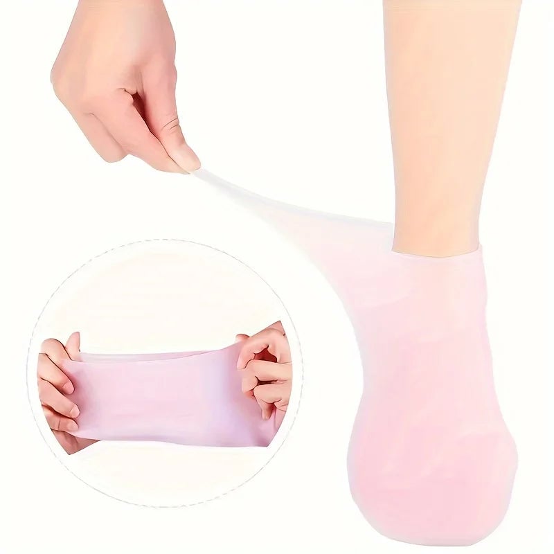 Silicone Gel Moisturizing Socks for Dry Cracked Feet - 2 Pack
