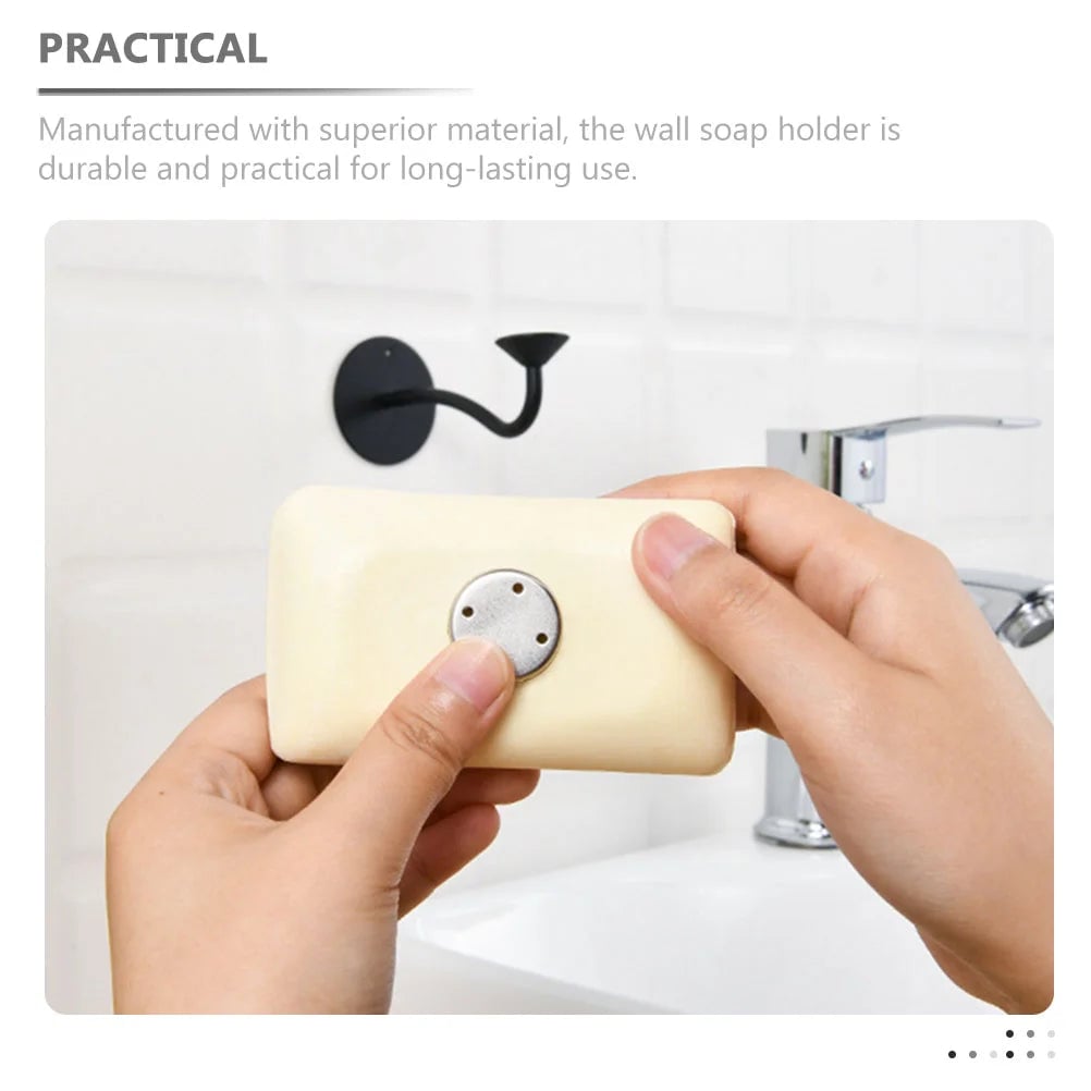 4pc Magnetic Stainless Steel Soap Holder Wall Mount Draining Stand