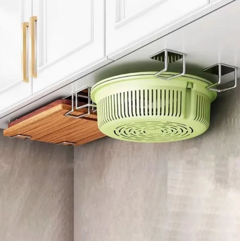 Wall-Mounted Kitchen Sink Storage Rack - Punch-Free Pot Lid Holder