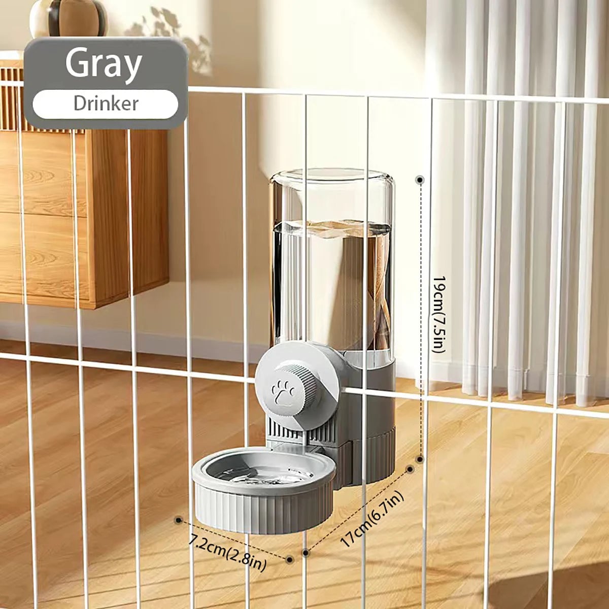 1.2L Automatic Pet Feeder Hanging Bowl for Small Dogs Cats Rabbits