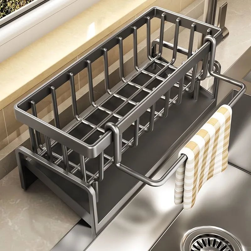 Punch-Free Kitchen Storage Rack - Dishcloth Draining & Spice Organizer