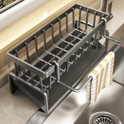 Punch-Free Kitchen Storage Rack - Dishcloth Draining & Spice Organizer