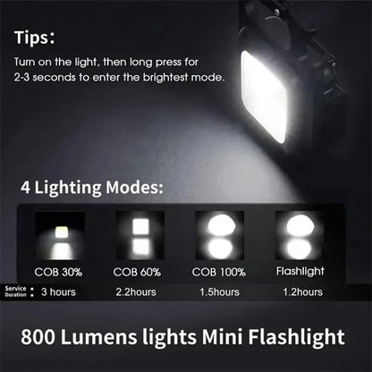 Mini LED COB Keychain Flashlight USB Rechargeable Aluminum Alloy
