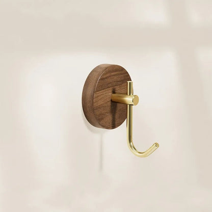 Self-Adhesive Natural Wood Wall Hooks - Modern Coat Hat Key Hanger