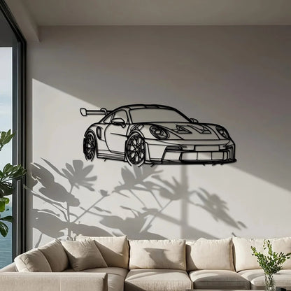 Metal Supercar Wall Art 15.75x6.32 Iron Racing Car Sculpture Decor