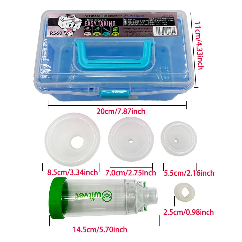 Pet Aerosol Chamber Spacer with Silicone Mask for Cat Dog Inhalation