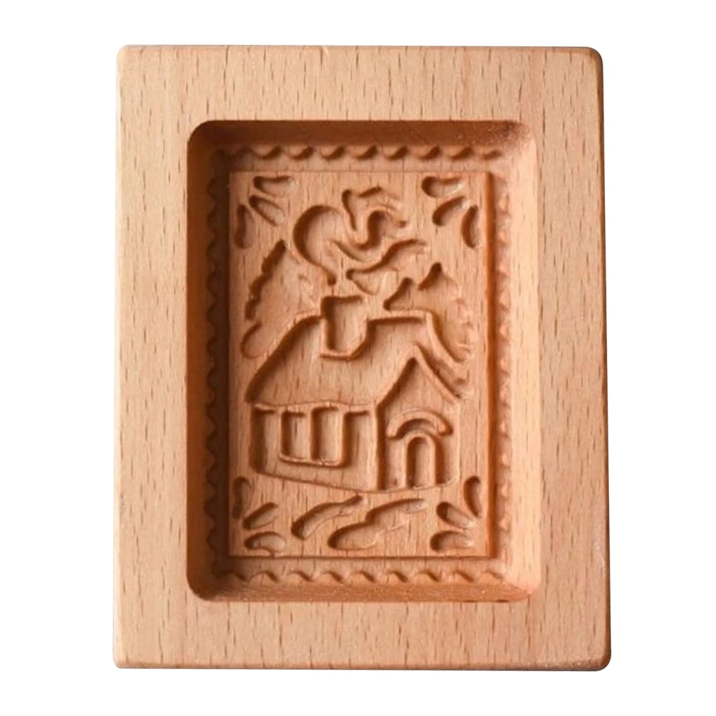 Wooden Cookie Cutter Baking Mold Press Stamps Gingerbread DIY Tool