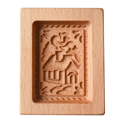 Wooden Cookie Cutter Baking Mold Press Stamps Gingerbread DIY Tool