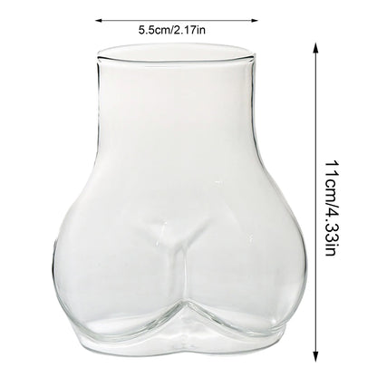 450ml Borosilicate Glass Butt Shaped Mug - Transparent Drinking Cup